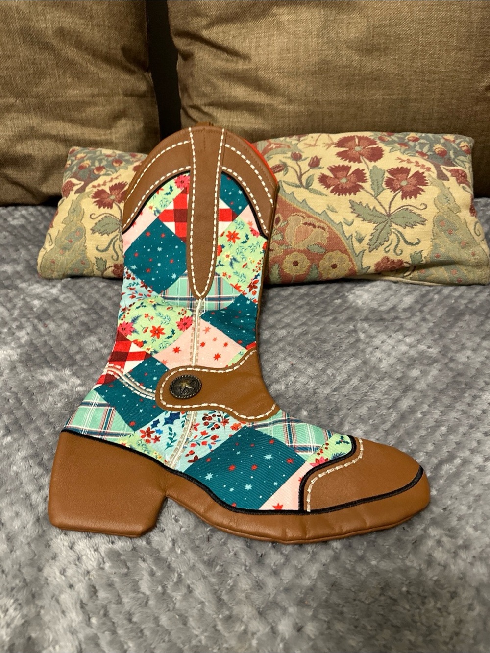 The Pioneer Woman Patchwork Western Bootie - Christmas stocking